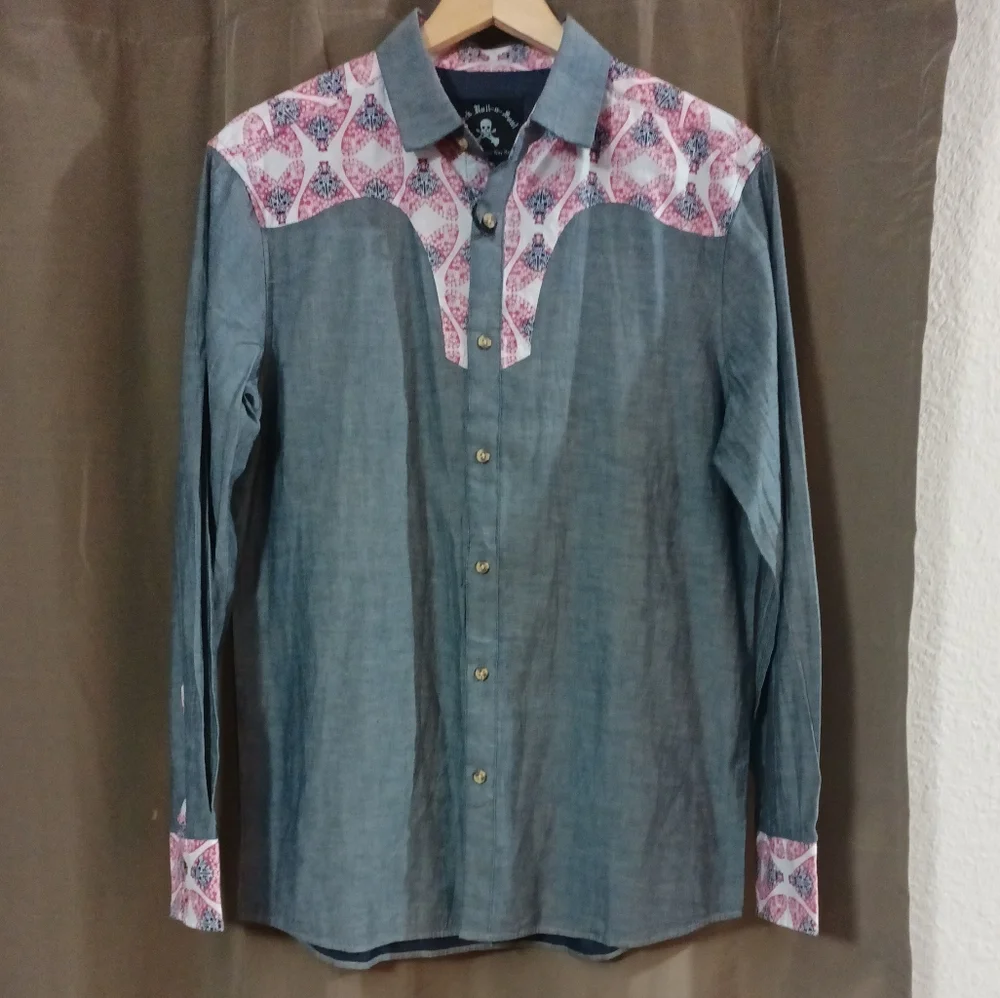 Rock Roll -n- Soul Button Up Blouse Medium - Picture 2 of 6